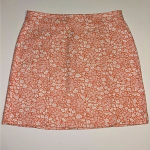 LOFT Orange Floral Mini Skirt